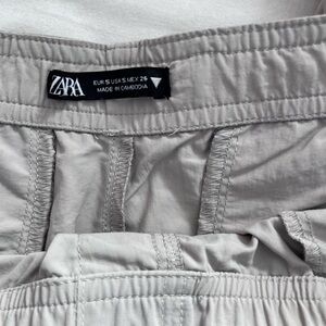 Zara Light Gray Elastic Waist Pants